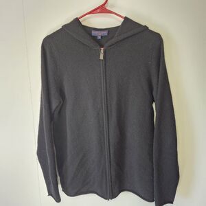 Citizen Cashmere Zip-Up Hoodie Lux 100% Cashmere, Size L Preppy